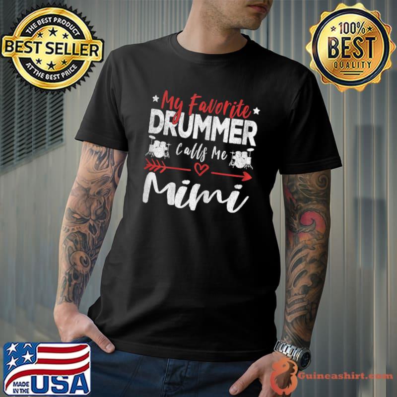 My Favorite Drummer Calls Me Mimi Drums Grandma Stars T-Shirt