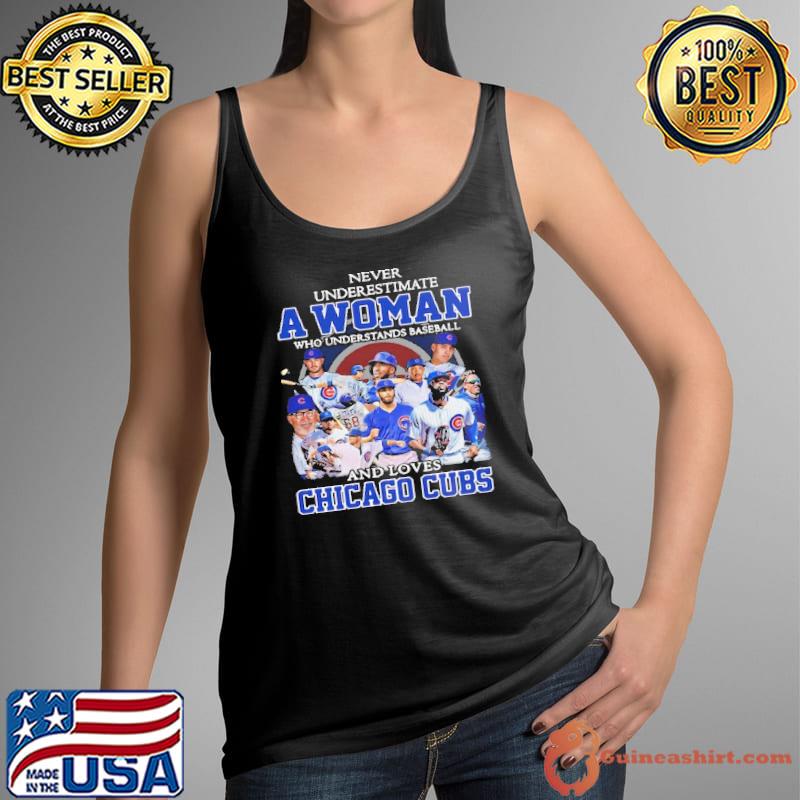 Official never Underestimate A Woman Who Understands Baseball And Loves Chicago  Cubs T Shirt, hoodie, sweater, long sleeve and tank top