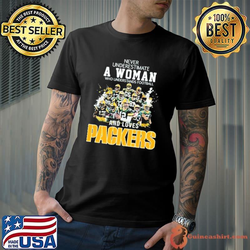 Never Underestimate A Woman Who Understands Football And Loves Packers Shirt