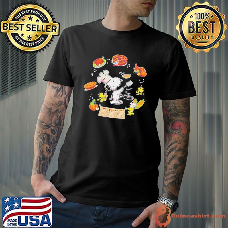 Peanuts thanksgiving Snoopy cooking happy thanksgiving shirt