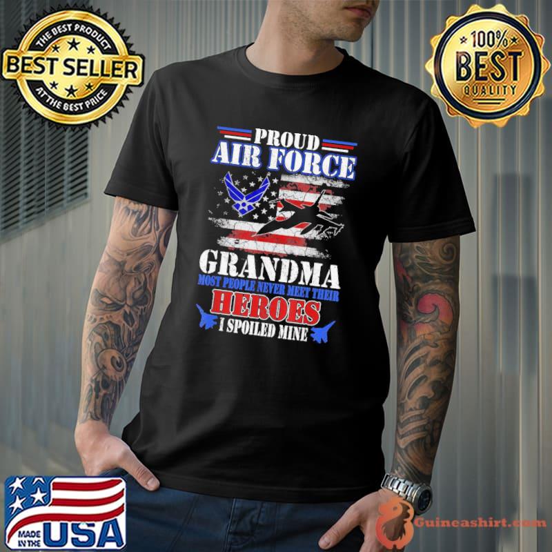 Proud air force grandma u.s flag veteran 4th of july air force veteran shirt