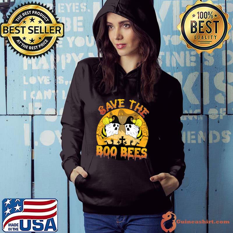 Save The Boo Bees Witch Blood Moon Halloween T-Shirt Hoodie