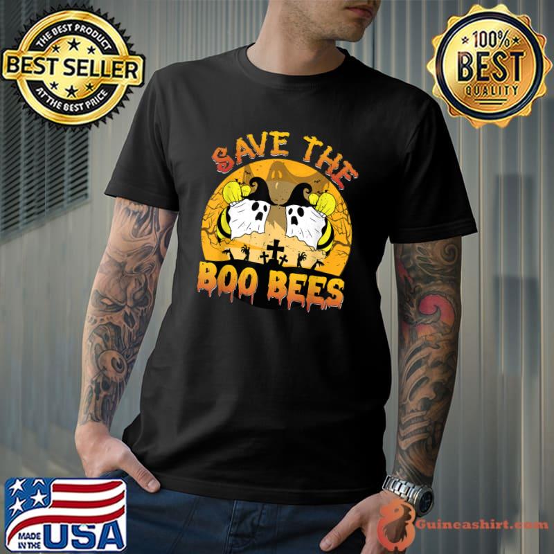 Save The Boo Bees Witch Blood Moon Halloween T-Shirt