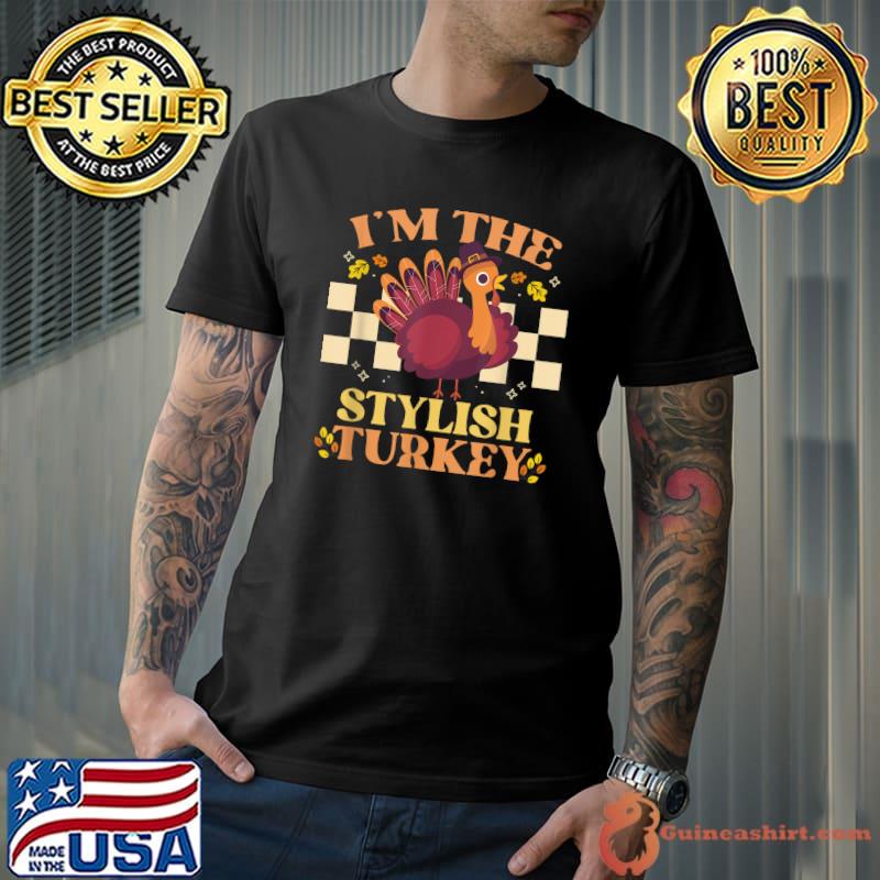 Stylish Turkey Funny Matching Thanksgiving Outfit Family T-Shirt