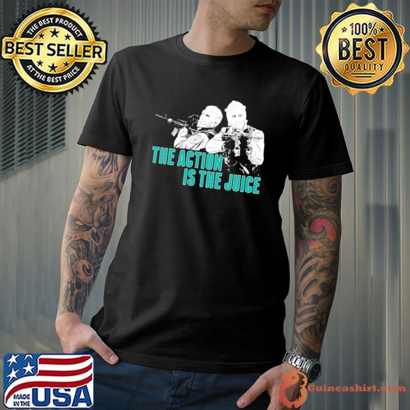 The action is the juice heat jon voight movie vintage retro shirt