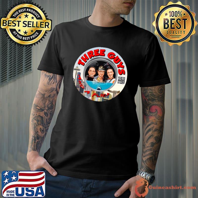 Three Guys And A Flick Logo With QR Code T-Shirt