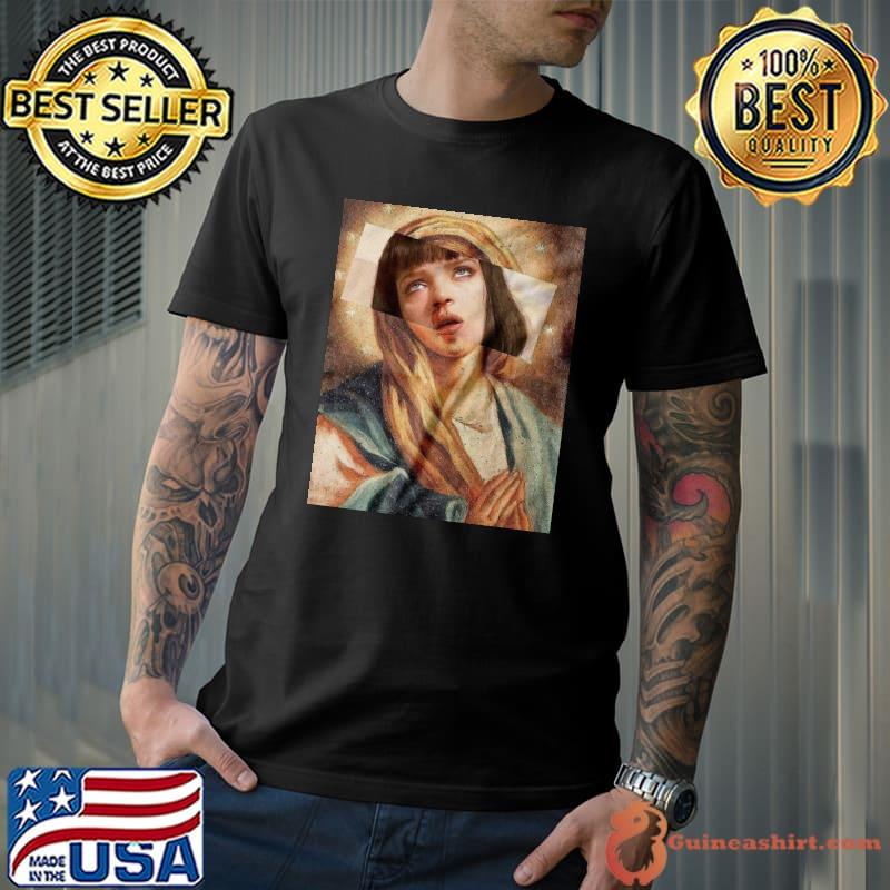 Uma thurman virgin mary trending shirt