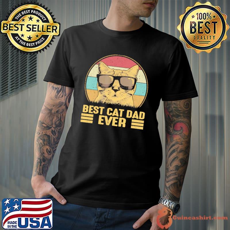 Vintage best cat dad ever bump fist cool personalized cat dad shirt