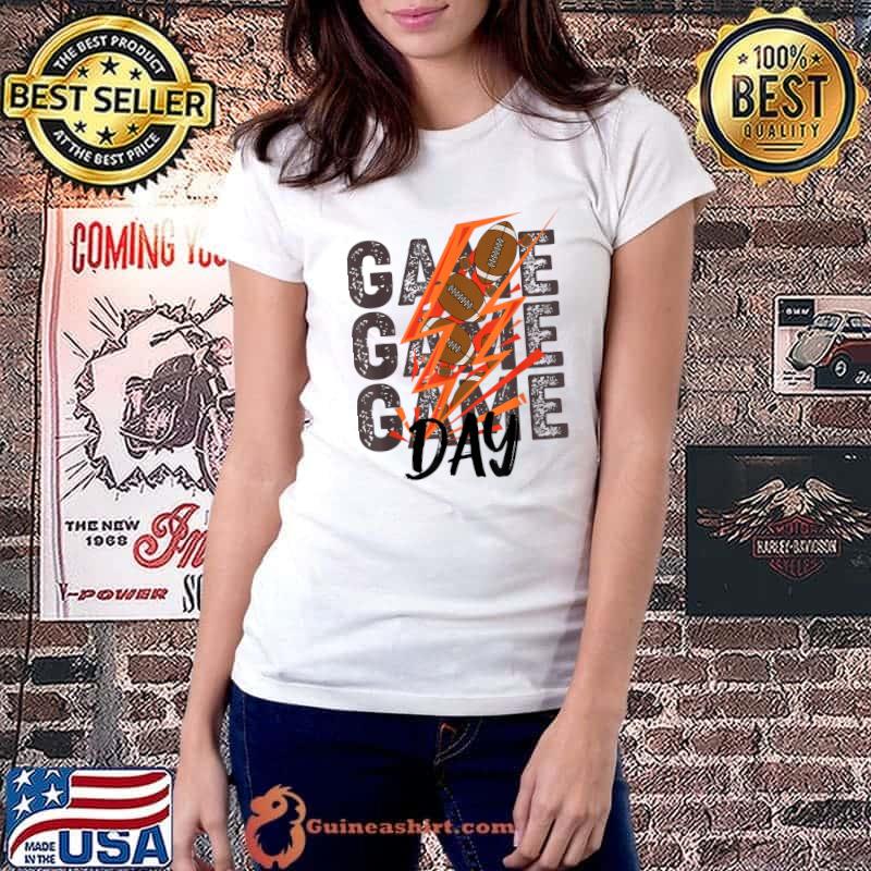 Vintage Game Day Football Lover Lightning Football Season T-Shirt Ladiestee