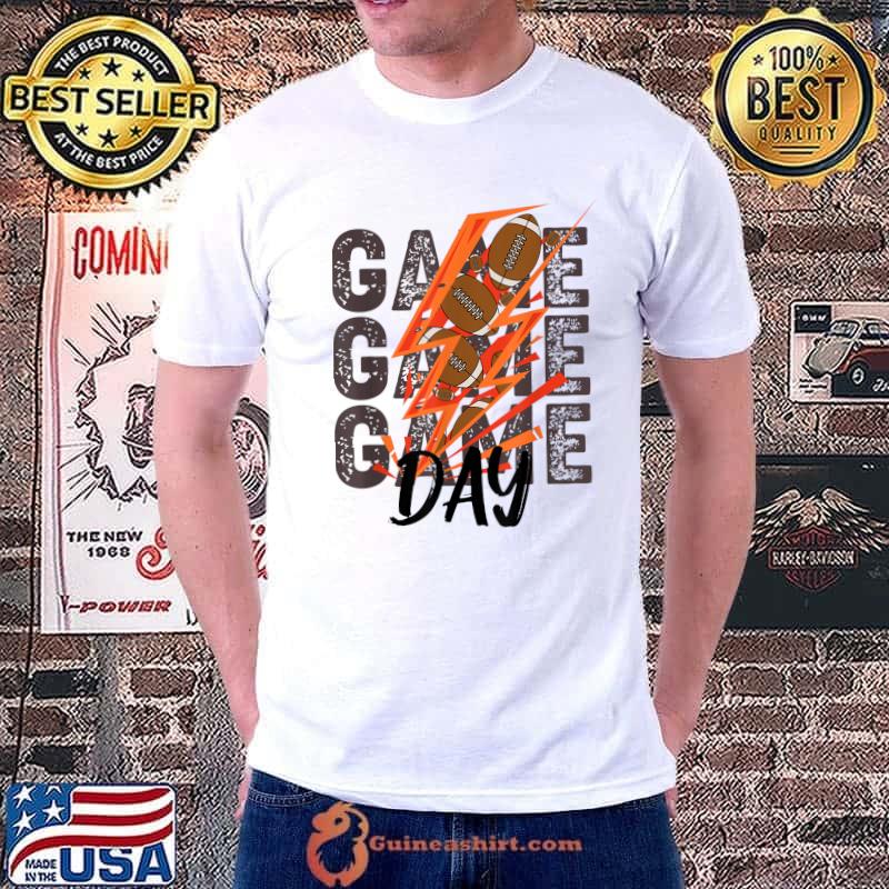 Vintage Game Day Football Lover Lightning Football Season T-Shirt