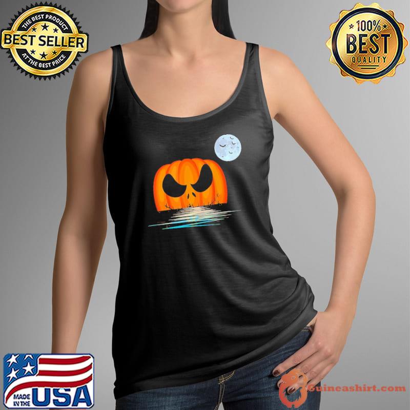 Adult pumpkin costume for halloween funny scary men women s Tank Top