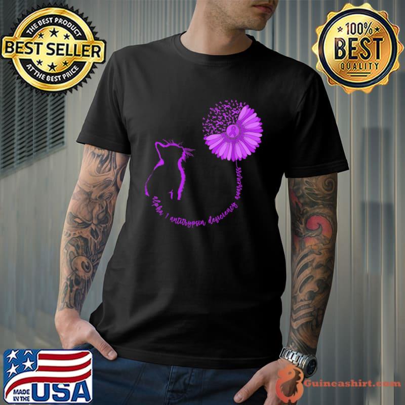 Alpha 1 Antitrypsin Deficiency Awareness A1AD Sunflower Cat T-Shirt