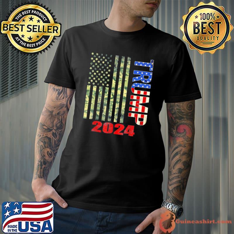 American flag design Trump 2024 trump's rally for supporters shirt