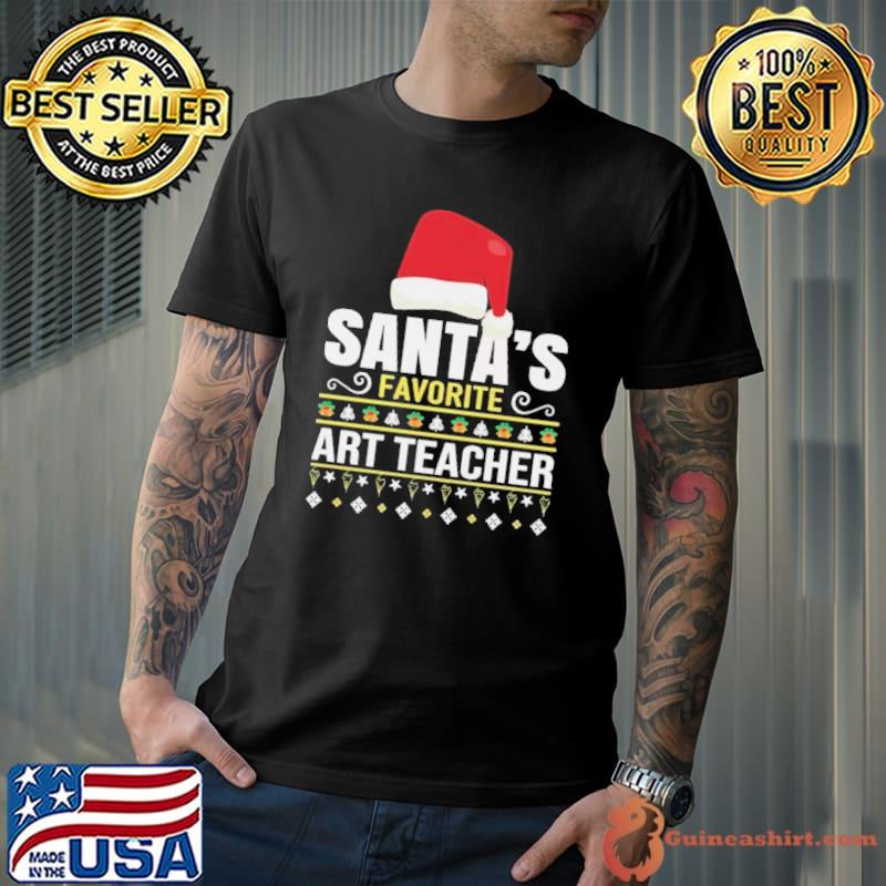 Art teacher christmas santa's favorite art teacher shirt