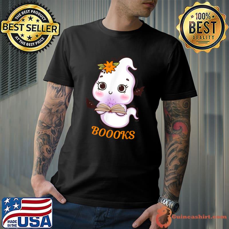 Boooks Ghost Book Reading Teacher School Halloween 2022 T-Shirt