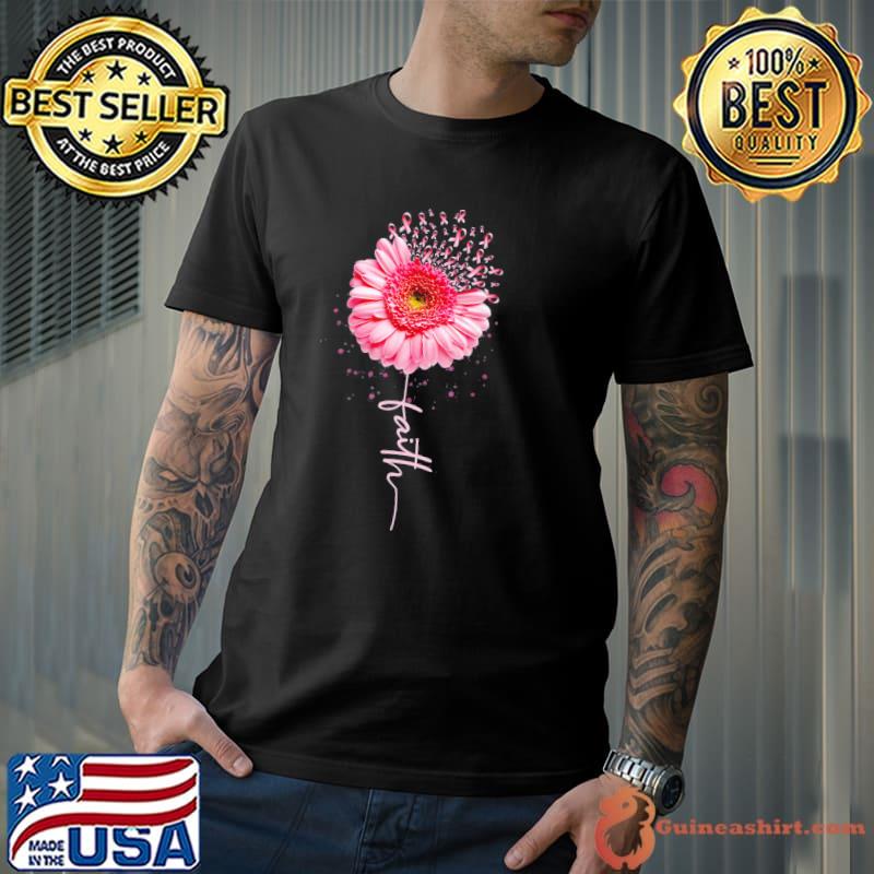 Breast cancer faith sunflower breast cancer awareness shirt