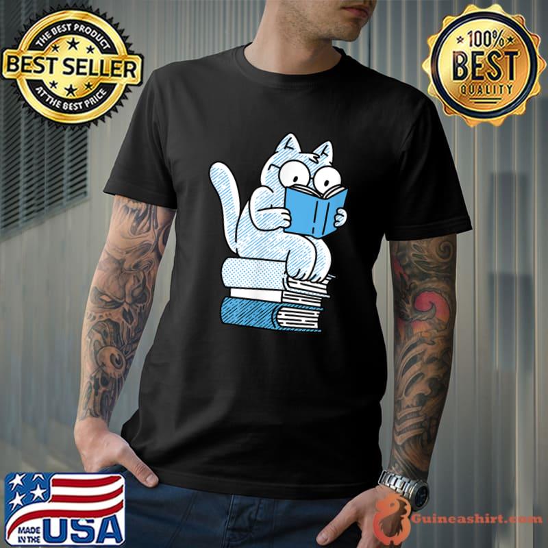 Cat Reading Book Lover T-Shirt