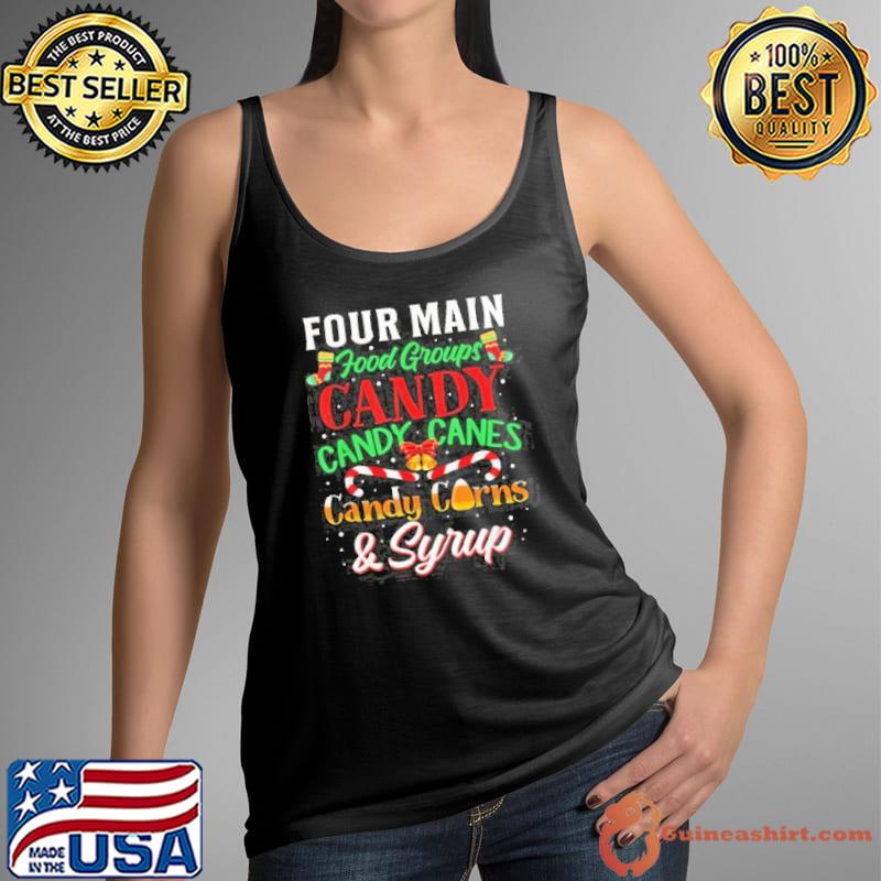 Cfour main food groups elf buddy christmas pajama xmas s Tank Top