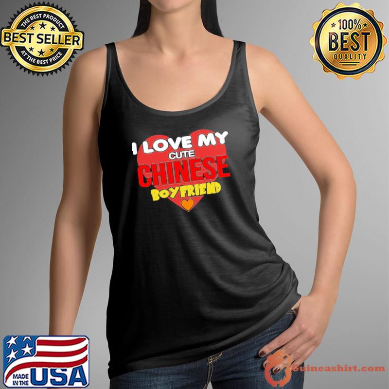 Chinese bf I love my chinese boyfriend cute hearts s Tank Top