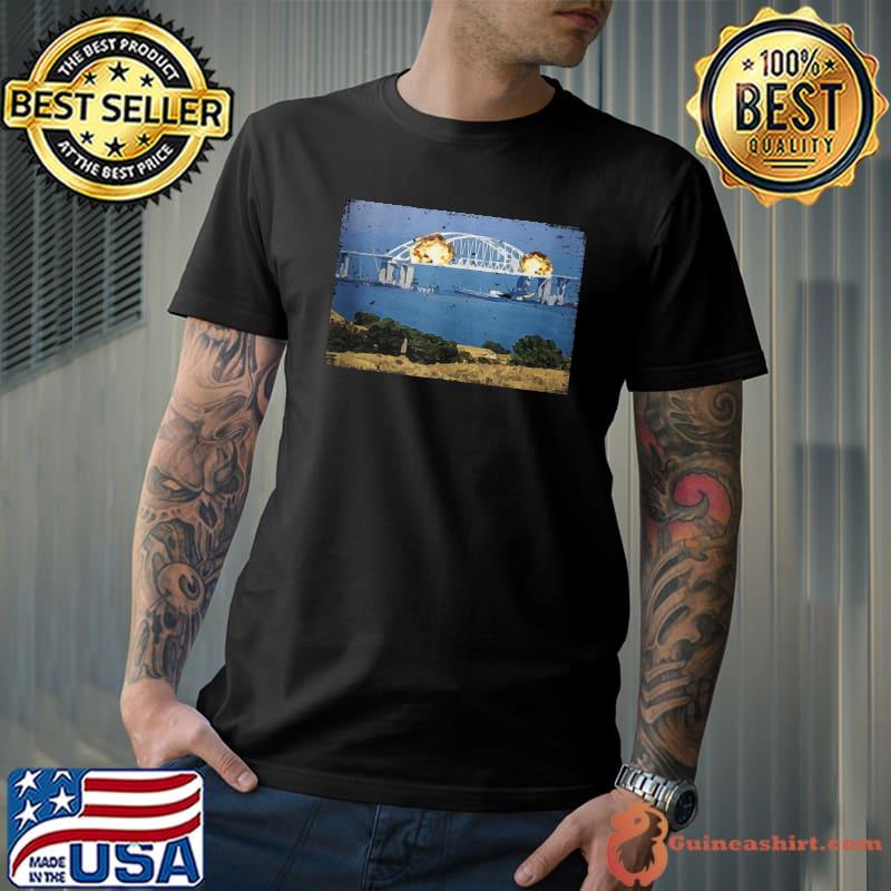Crimea's kerch bridge stamp crimea bridge peninsula Ukraine bridge peninsula retro shirt