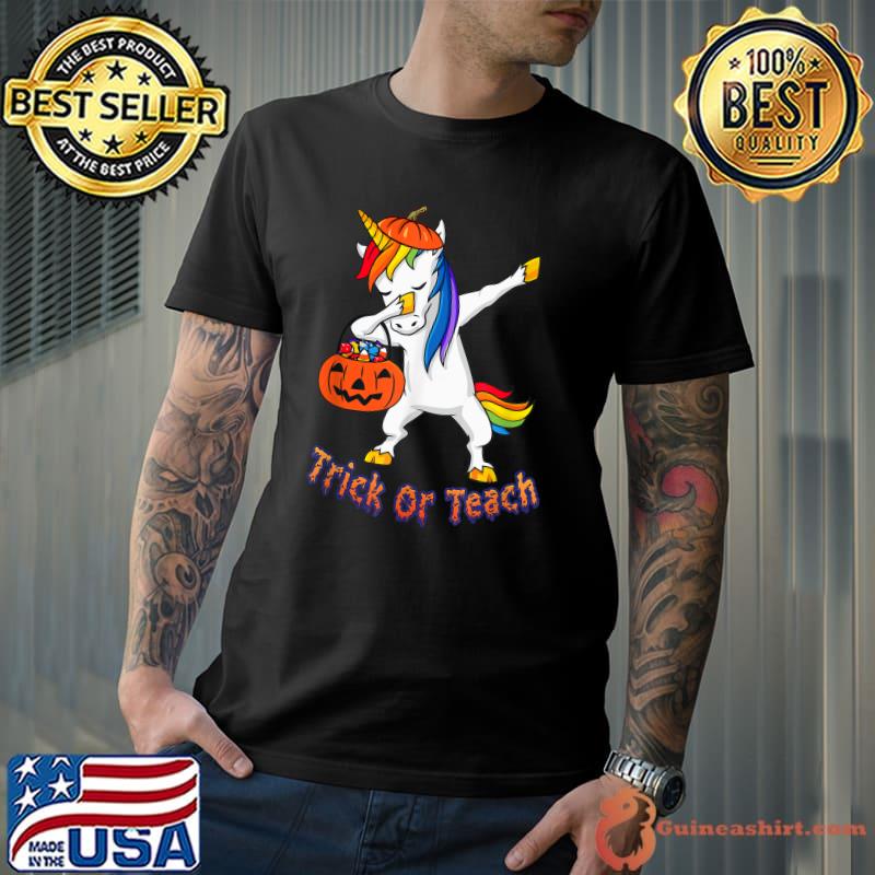Dabbing Halloween Dabbing Unicorn Scary Trick Or Treat T-Shirt