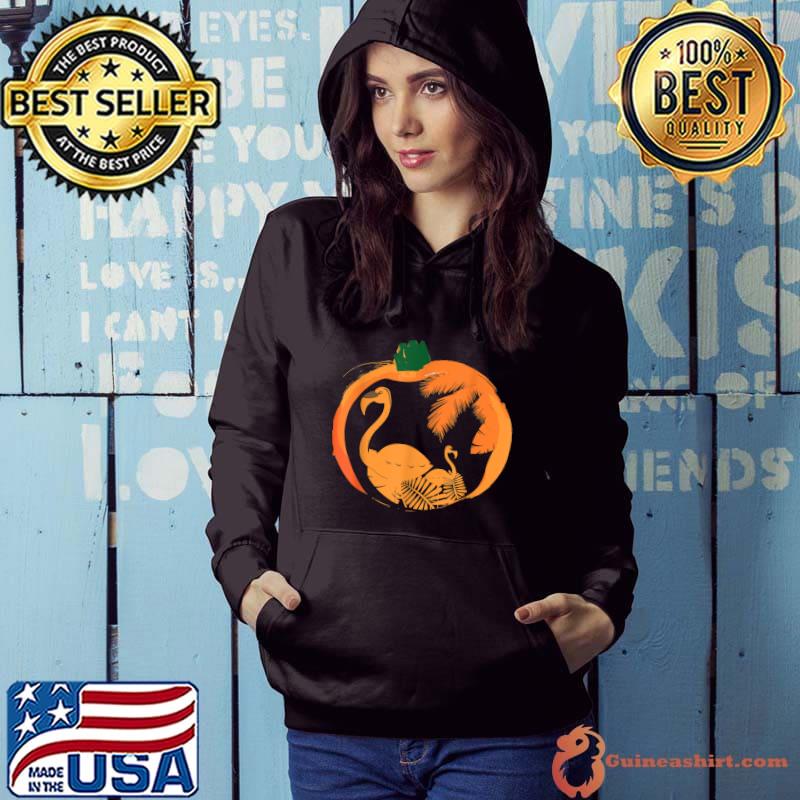 Halloween Custome Flamingo Flamingween Pumpkin T-Shirt Hoodie