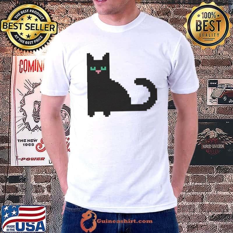 Halloween gamer 8 bit black cat trending shirt