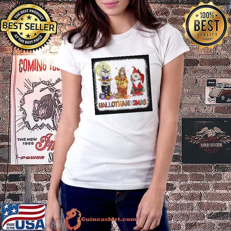 Happy hallothanksmas gnomes funny thanksgiving matching s Ladiestee