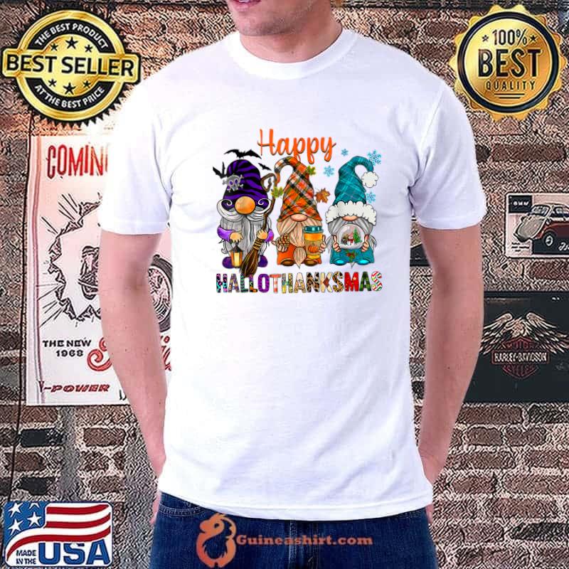 Happy Hallothanksmas Gnomes Thanksgiving T-Shirt