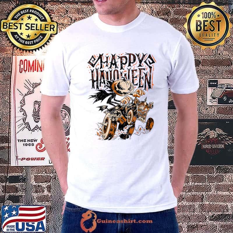 Happy Halloween Pumpkin Trick Or Treat Racer Fall Season T-Shirt