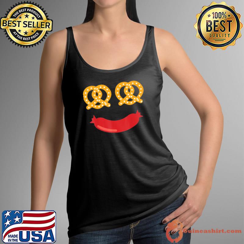 Happy pretzel and sausage face oktoberfest festival s Tank Top