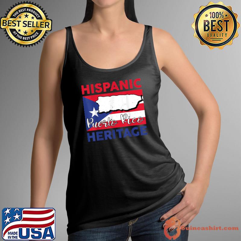 Hispanic Heritage Puerto Rico Uk Flag T-Shirt Tank Top