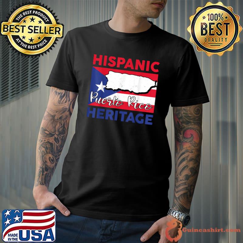 Hispanic Heritage Puerto Rico Uk Flag T-Shirt