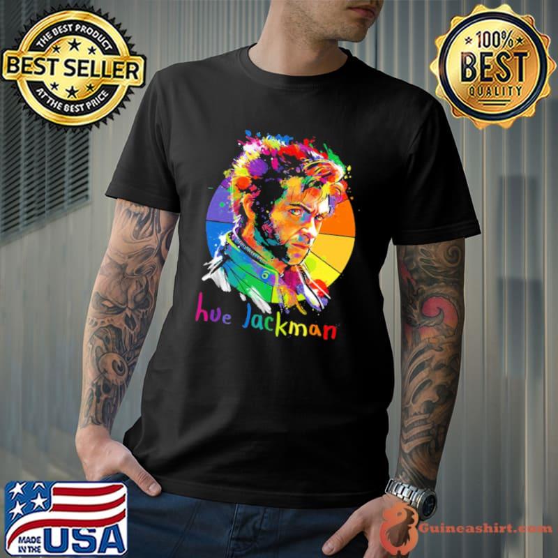 Hue jackman colorful portrait logan x men shirt