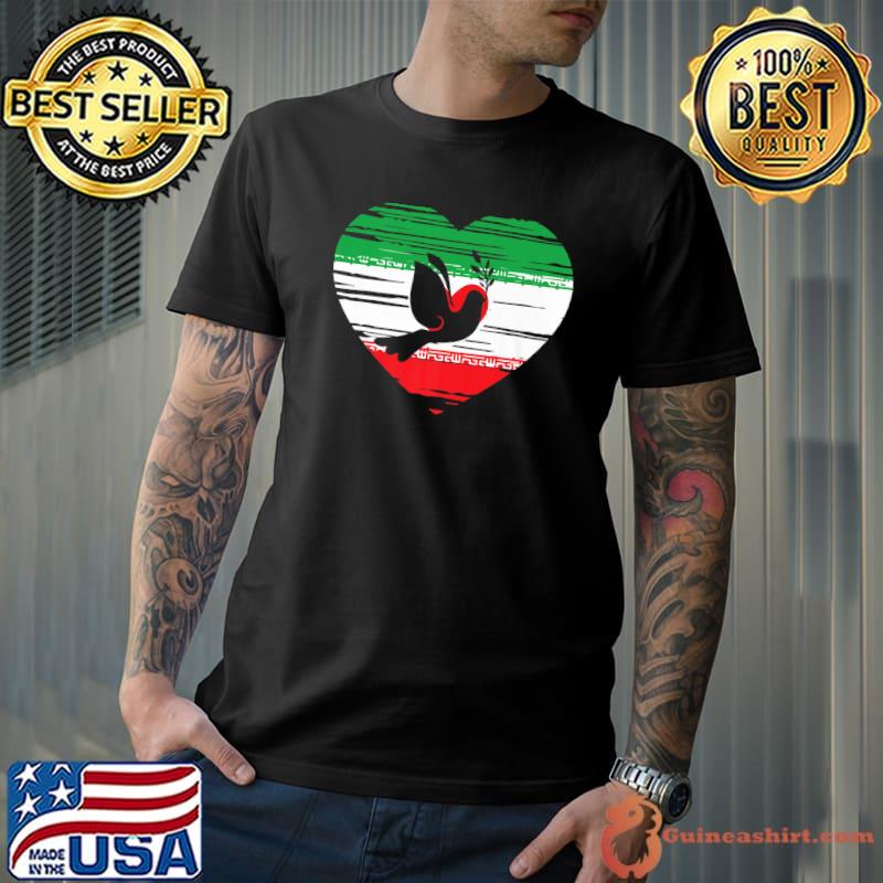 Iran Heart Symbol Flag Iranian Peace Freedom Free Persian T-Shirt