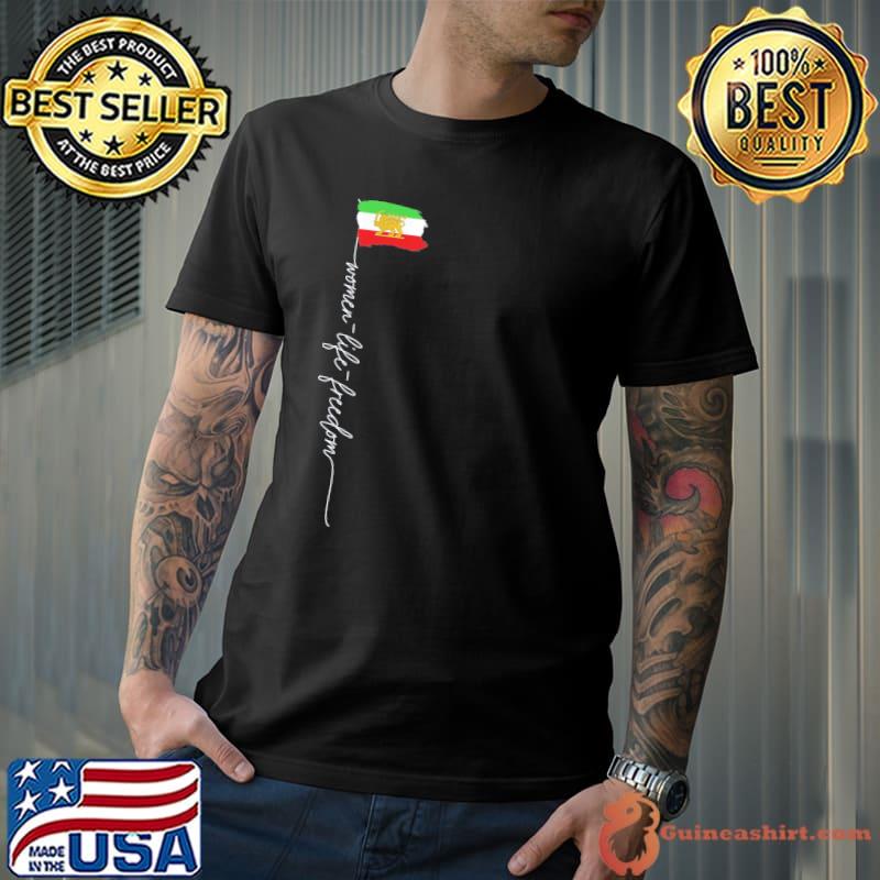 Iranian lion sun flag female fist support women of Iran shirt
