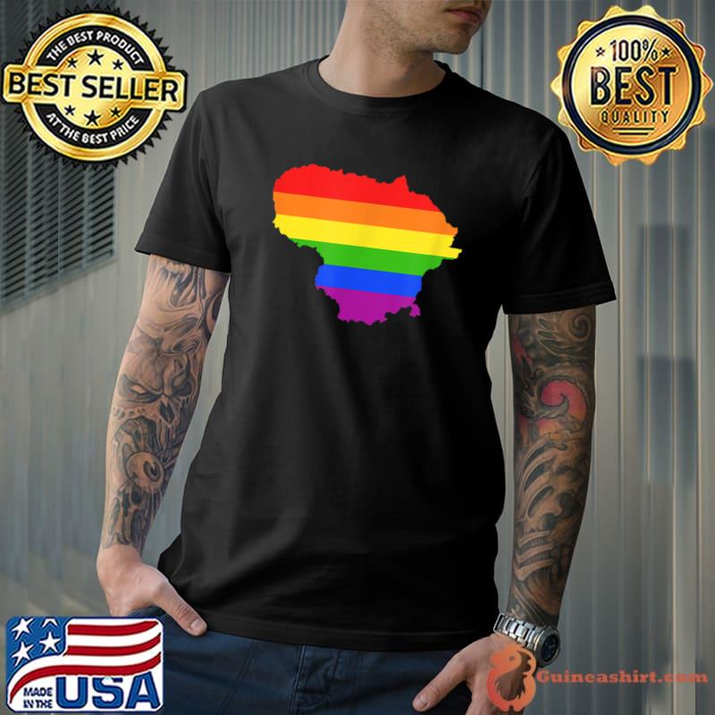 Lithuania Rainbow Flag For Proud Lgbt Lithuanian T-Shirt