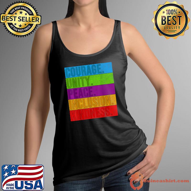 Love Kindness Courage Unity Peace Inclusion Kindness Vintage Day Orange Anti Bullying T-Shirt Tank Top