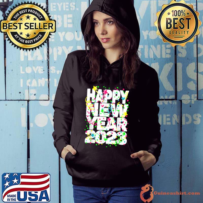 New Years Eve Party Supplies Lights 2023 Happy New Year T-Shirt Hoodie