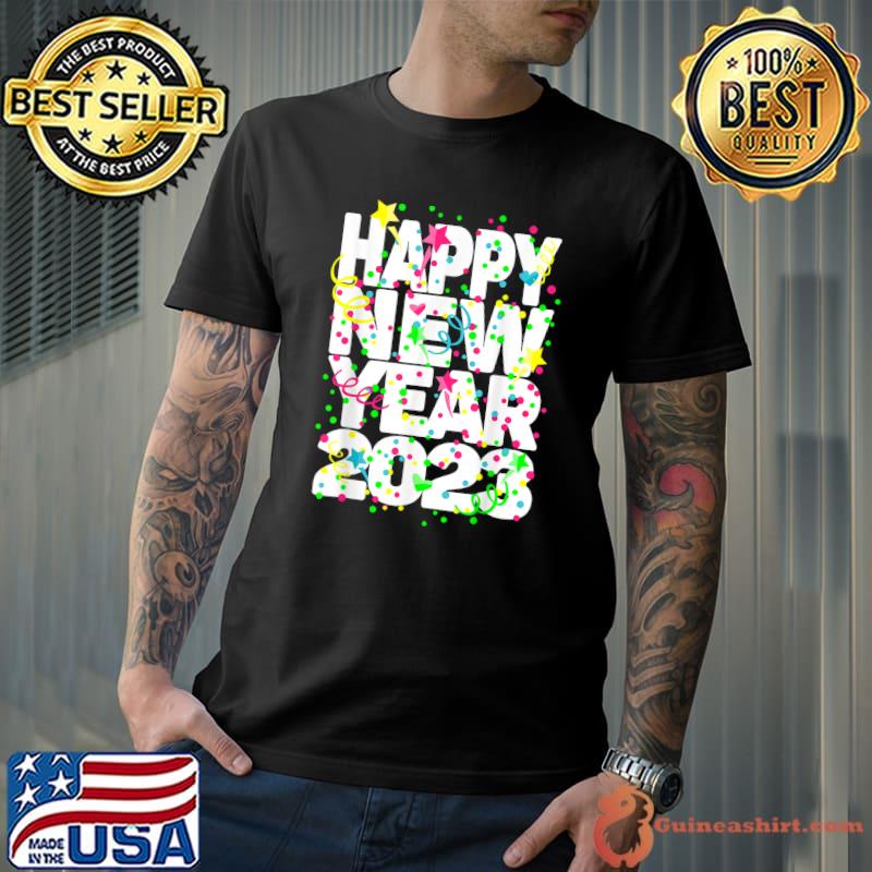 New Years Eve Party Supplies Lights 2023 Happy New Year T-Shirt