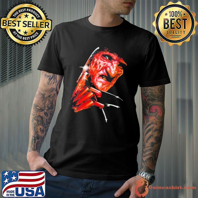 Nightmare on elm street halloween freddy's face nightmare on elm street retro art shirt