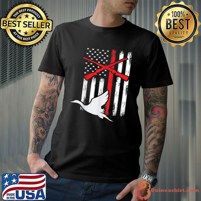 Patriotic Goose Hunter American Flag Hunter T-Shirt