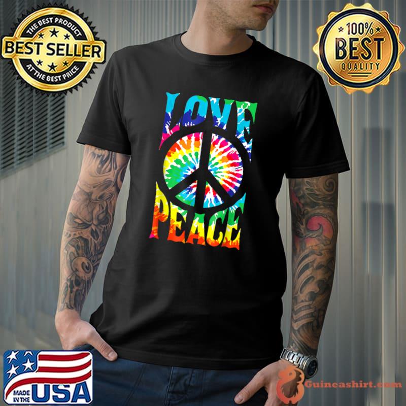 Peace Sign Love Tie Dye Hippie Costume T-Shirt