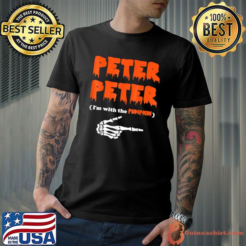 Peter Pumpkin With The Pumpkin Skeleton Hand Eater Costume Halloween Splash T-Shirt