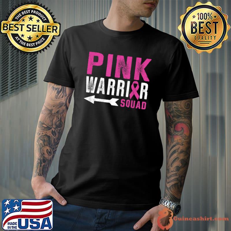 Pink Warrior Squad Ribbon Breast Cancer Awareness T-Shirt