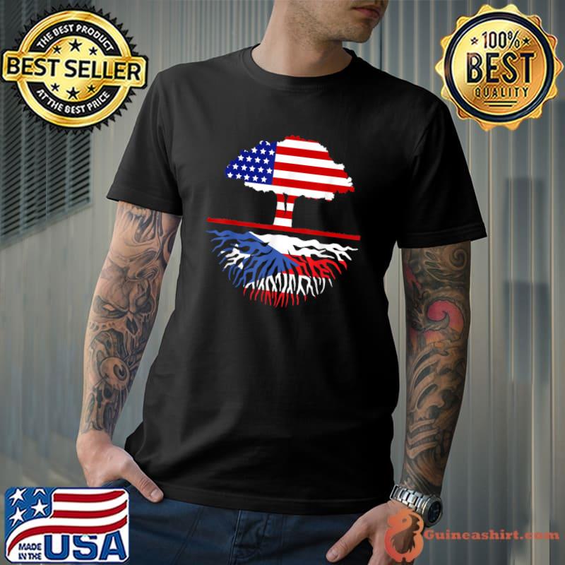 Puerto Rican Roots American Grown Usa Puerto Rico Flag T-Shirt