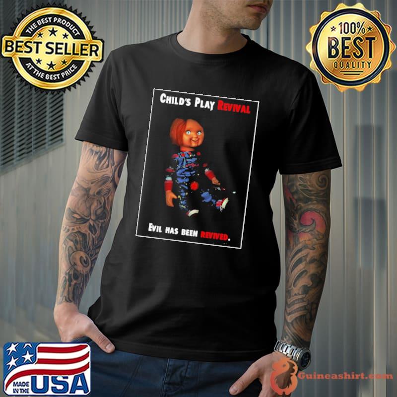 Revival play child evil has been revived chucky retro art shirt