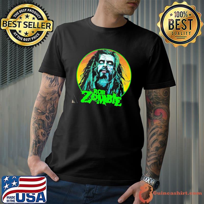 Rob zombie halloween circle face retro art shirt