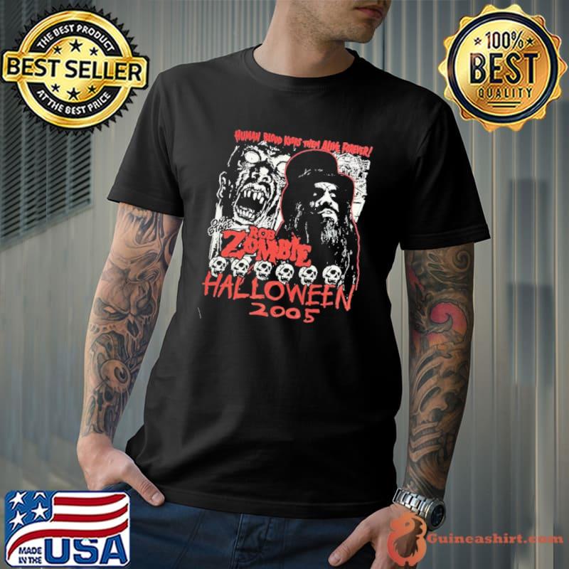 Rob zombie halloween horror movie band black metal rock retro art shirt