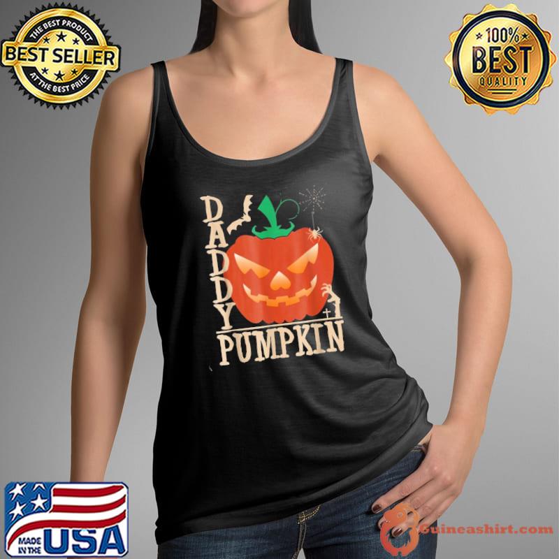 Single dad daddy pumkin scare halloween retro art s Tank Top